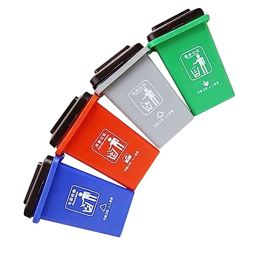 ORFOFE Müllsortierspielzeug Teilig Mini Müllwagen mit Farbigen Mülltonnen Rot Grün Blau Pädagogisches Kunststoffspielzeug für Hand Auge Koordination und Umweltbewusstsein von ORFOFE