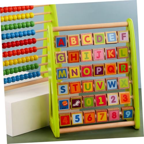 ORFOFE Multifunktionaler Holz Buchstaben Lernspielzeug mit Stabilem Buchstabenblock Rack Pädagogisches Alphabet Lernbrett für Kognitiven Entwicklung und Hand Auge koordination Grün von ORFOFE