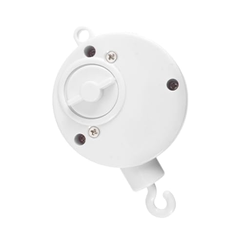 ORFOFE Musikspieluhr mit Plunger Haken und Aufziehmechanismus Weiß Drehbarer Haken mit Pausefunktion für Babybett Mobile zur Visuellen und Auditiven DIY fähig Sofort Einsatzbereit von ORFOFE