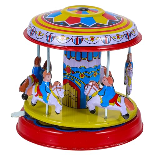 ORFOFE Nostalgisches Karussell Blechspielzeug zum Aufziehen mit Glatter Oberfläche Mechanisches Drehspielzeug für Hand Auge Koordination und Dekoratives Vintage Wind Up ORFOFE Nostalgisches Karussell Blechspielzeug zum Aufziehen mit Glatter Oberfläche Mechanisches Drehspielzeug für Hand Auge Koordination und Dekoratives Vintage Wind Up von ORFOFE