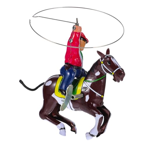 ORFOFE Nostalgisches Wind up Blechspielzeug Cowboy Figur Lustiges Aufziehspielzeug aus Metall Kompakte Farbenfrohes Design als Sammlerobjekt und Geschenk von ORFOFE