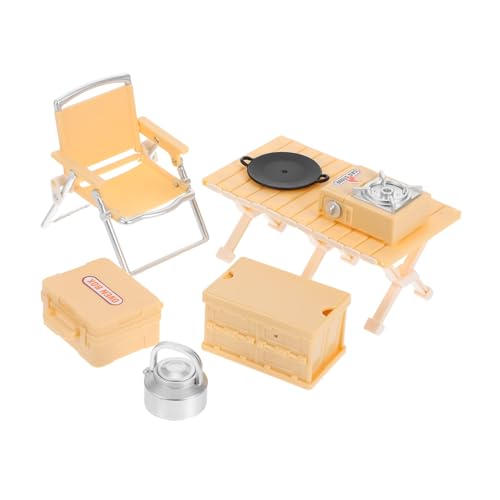 ORFOFE Outdoor Spielset Mini Camping mit Klappbarem Stuhl Picknicktisch Campingkocher Realistisches Zubehör für Kreatives Rollenspiel Leicht und Tragbar Gelb ORFOFE Outdoor Spielset Mini Camping mit Klappbarem Stuhl Picknicktisch Campingkocher Realistisches Zubehör für Kreatives Rollenspiel Leicht und Tragbar Gelb von ORFOFE