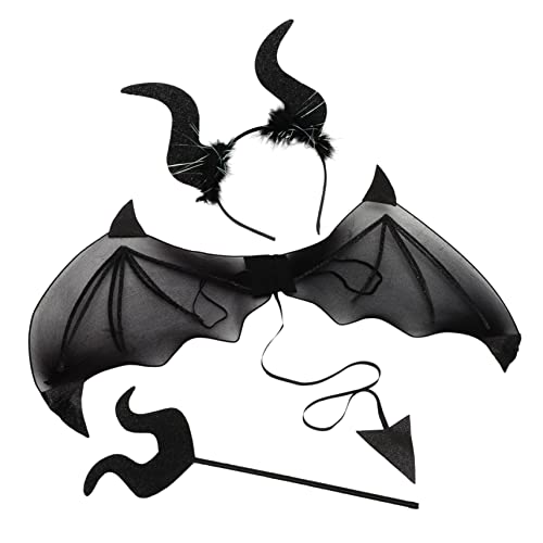 ORFOFE Halloween Horn Stirnband Set Teufel Kostüm Zubehör Für Erwachsene Cosplay Requisiten Dekorationen von ORFOFE