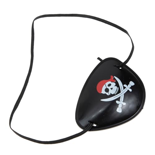 ORFOFE Piraten Augenklappe mit Totenkopf Motiv Atmungsaktive Komfortable Cosplay Augenmaske für Halloween Party Robust und Leicht als Piratenkostüm Zubehör von ORFOFE