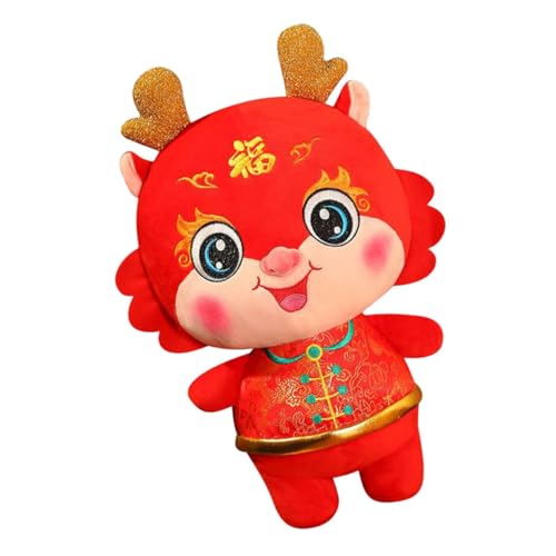 ORFOFE Plüsch Drache Chinesischer Glücksbringer Drache Kuscheltier aus Weichem Pp-baumwollmaterial Waschbar Dekoratives Stofftier für Wohnzimmer Schlafzimmer und Büro von ORFOFE