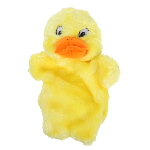 ORFOFE Plüsch Handpuppe Gelbe Ente Handspielpuppe Weiches Stofftier für Geschichten Erzählen Rollenspiel Eltern Junge Mädchen Interaktion Kindergarten Zubehör von ORFOFE