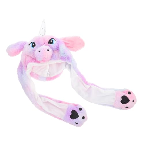 ORFOFE Plüsch Hasenmütze mit Beweglichen Ohren Lustiger Bunny Hut für Halloween Party und Cosplay Weicher Cartoon Kostümhut für Erwachsene und Dekoratives Langlebiges Accessoire von ORFOFE