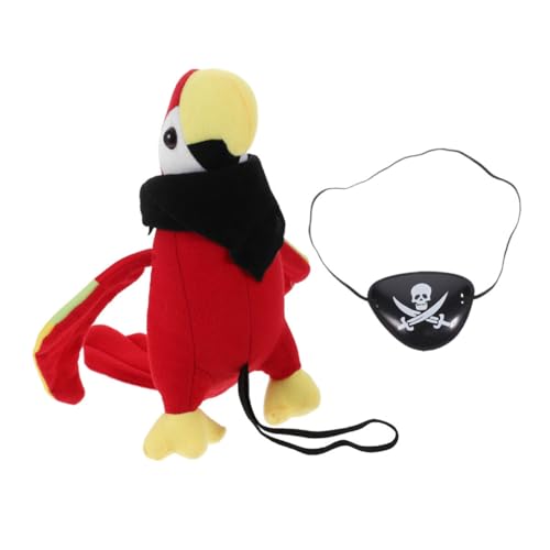 ORFOFE Plüsch Piratenkostüm Zubehör mit Ausgestopftem Papagei Schultermodell Schwarzem Halstuch und Augenklappe Wiederverwendbare Party Requisiten für Halloween und Piraten Rollenspiel ORFOFE Plüsch Piratenkostüm Zubehör mit Ausgestopftem Papagei Schultermodell Schwarzem Halstuch und Augenklappe Wiederverwendbare Party Requisiten für Halloween und Piraten Rollenspiel von ORFOFE
