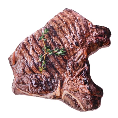 ORFOFE Plüsch Steak Kissen Großes Kuschelkissen Lustiges Sofakissen Sanft Simuliertes Steak Hugging Pillow Für Zuhause Büro von ORFOFE