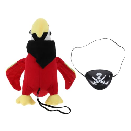 ORFOFE Plüschpiratenpapagei Schulterprop mit Schwarzer Augenklappe und Halstuch Weiches Piratenkostüm Zubehör für Halloween Cosplay Langlebiges Kuscheltier für Piratenparty und ORFOFE Plüschpiratenpapagei Schulterprop mit Schwarzer Augenklappe und Halstuch Weiches Piratenkostüm Zubehör für Halloween Cosplay Langlebiges Kuscheltier für Piratenparty und von ORFOFE