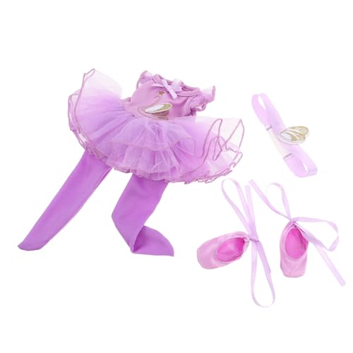 ORFOFE Puppen Ballerina Tutu Outfit mit Haarschmuck und Schuhen Präzise Gestaltetes Ballettkleid für Kreative Prinzessin Verkleidung Vielseitiges Tanzkostüm Zubehör für Puppen von ORFOFE