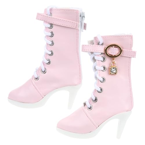 ORFOFE Puppen High Heels Schuhe Miniatur Hohe Absätze für Prinzessin Puppe Modische Doll Dress Up Accessoires Ersatzspitze Rosa von ORFOFE