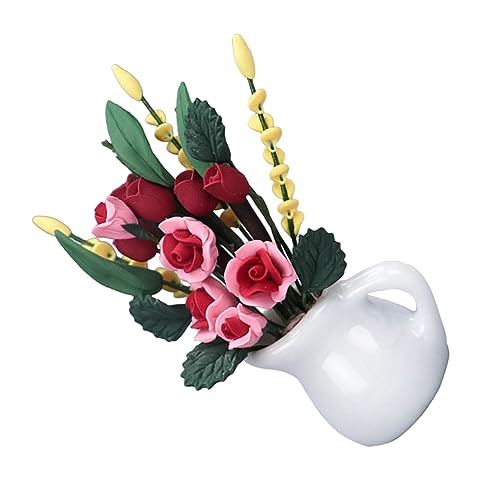 ORFOFE Puppenhaus Dekoration mit Rosenblumen Realistische Details für Kreatives und Puppenzubehör Fördert Kreativität und Soziale Fähigkeiten von ORFOFE