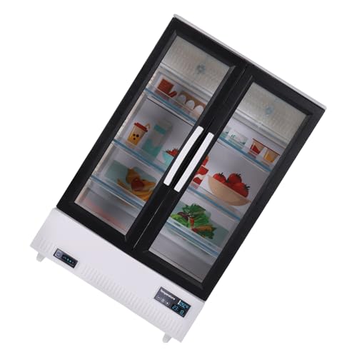 ORFOFE Puppenhaus Mini Kühlschrank Modellmöbel Teilig Weiß Miniatur Doppel Tür Mini Haus Kühlschrank Dekoration für DIY Puppenhaus Zubehör von ORFOFE
