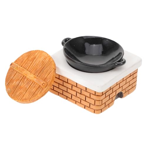 ORFOFE Puppenhaus Miniatur Herd mit Realistische Kleine Küchendekoration für Puppenhaus Szenen Detailgetreues Teiliges Modellspielzeug für Kreatives Rollenspiel von ORFOFE