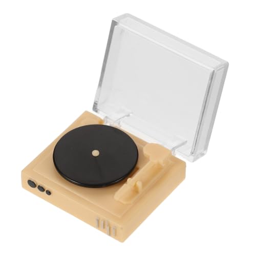 ORFOFE Puppenhaus-Modell Szene Mini Realistisch Retro Vintage -dekor Puppenhaus-Plattenspieler Kind Puppenhauszubehör Hausdekoration Klein Aufzeichnen Winzig Vinyl-Player Acryl von ORFOFE