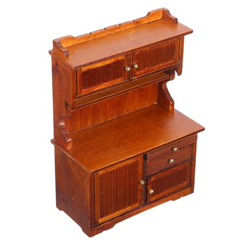 ORFOFE Puppenhaus Möbel DIY Retro Vintage Schrank mit Doppel-tür Einfache Montage Realistische Details Vielseitige Dekoration für Puppenhaus Landschaft von ORFOFE