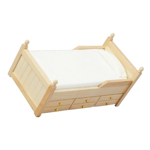 ORFOFE Puppenhaus Möbel Dekoration Realistisches Einzelbett für Dollhouse Szene Handgefertigtes Mini Schlafzimmer Zubehör für DIY Puppenhaus Fans ORFOFE Puppenhaus Möbel Dekoration Realistisches Einzelbett für Dollhouse Szene Handgefertigtes Mini Schlafzimmer Zubehör für DIY Puppenhaus Fans von ORFOFE