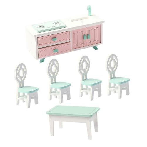 ORFOFE Puppenhaus öbel Set Miniatur Esszimmer Einrichtung Mit Tisch 4 Kleinen Holzstühlen & Waschbecken Für Kreatives Rollenspiel Und Fantasievolles ORFOFE Puppenhaus öbel Set Miniatur Esszimmer Einrichtung Mit Tisch 4 Kleinen Holzstühlen & Waschbecken Für Kreatives Rollenspiel Und Fantasievolles von ORFOFE