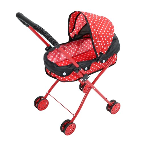 ORFOFE Puppenwagen Klappbar Leicht Kinderwagen Puppenwagen Doll Zubehör Für Rollenspiel Mädchen von ORFOFE