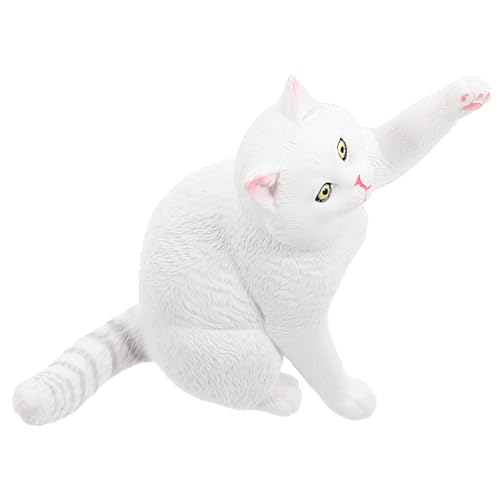 ORFOFE Realistische Britisch Kurzhaar Katzenfigur Kleines Modell aus Robustem Lebensechte Simulation Dekoratives Katzenspielzeug für Haus Büro und Garten Tragbar und Langlebig von ORFOFE
