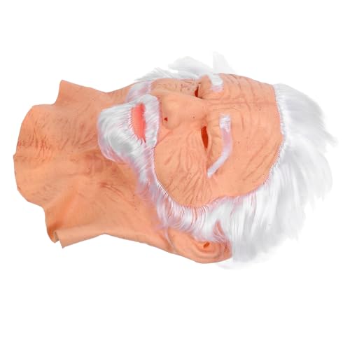 ORFOFE Realistische Großvater mit Weißem Haar und Gruselige Vollkopfmaske für Halloween Kostüm Atmungsaktives Kopfteil mit Perücke für Maskenbälle und Rollenspiele ORFOFE Realistische Großvater mit Weißem Haar und Gruselige Vollkopfmaske für Halloween Kostüm Atmungsaktives Kopfteil mit Perücke für Maskenbälle und Rollenspiele von ORFOFE