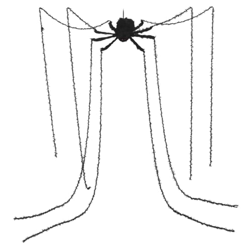 ORFOFE Realistische Halloween Riesenspinne Dekoration Plüsch Große Schwarze Spinne mit Langen Beinen Wetterfest für Garten Haunted House Party Gruselige Outdoor Deko von ORFOFE