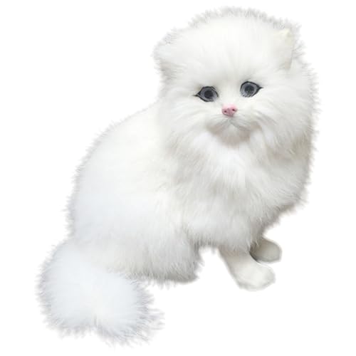 ORFOFE Realistische Perserkatzen Figur Flauschige Lebensechte Katzendeko Weiche Simulation für Wohnraum Garten und Fotorequisiten Allergikerfreundliches Katzenmodell von ORFOFE