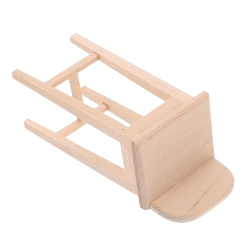 ORFOFE Realistischer Miniatur Hochstuhl Puppenhaus Möbel Miniaturstuhl mit Rückenlehne für Puppenhaus Dekoration DIY Desktop Modell von ORFOFE