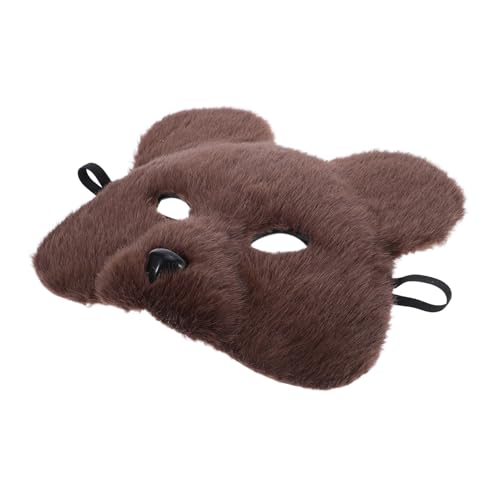 ORFOFE Realistisches Halloween Bärenmaske Cosplay Plüsch Tierkopfmaske Weiche Komfortable Vollgesichtsmaske für Erwachsene Fasching Karneval Party von ORFOFE