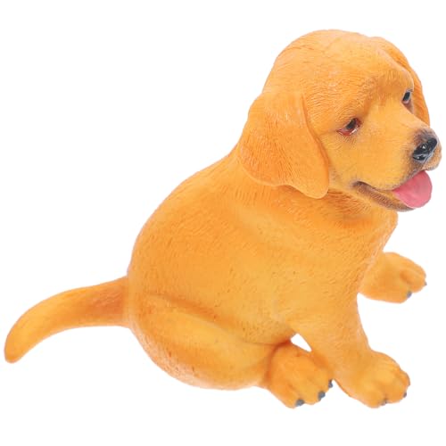 ORFOFE Realistisches Labrador Welpen Modell Kleine Hundefigur Kunststoff Dekoration Leichtes Detailgetreues Haustier Miniatur für Tisch Garten DIY Landschaften und Geschenk von ORFOFE