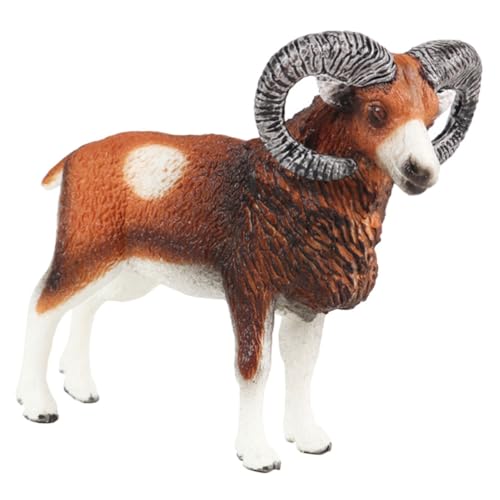ORFOFE Realistisches Mouflon Tiermodell Detaillierte Nachbildung Bunte Kunststoff Figur Schreibtisch Deko für Naturliebhaber und Lernzwecke von ORFOFE