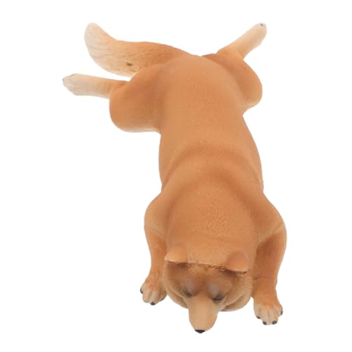 ORFOFE Realistisches Shiba Inu Modell Kunststoff Figur Liegender Hund Detailgetreu Stabiles Lernspielzeug Dekoration für Kinderzimmer Kindergarten und Innenbereich von ORFOFE