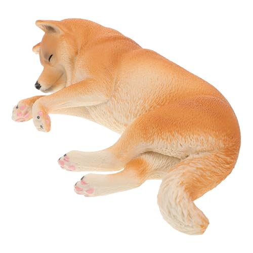 ORFOFE Realistisches Shiba Inu Modell Schlafender Welpe Lernfigur Dekoratives Hundemodell Stabil Detailgetreu für Zuhause Schule und Kinderzimmer von ORFOFE