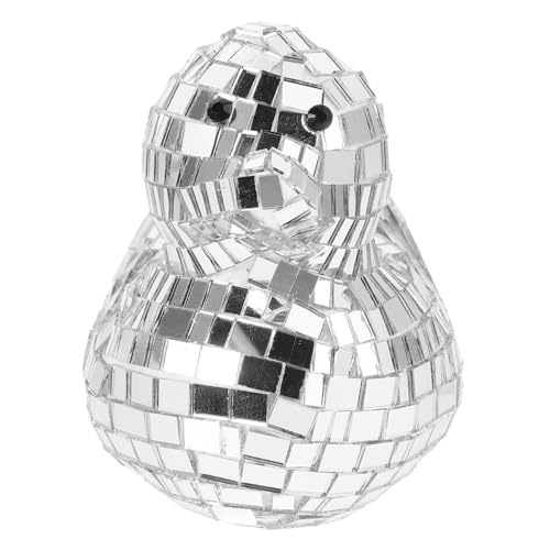 ORFOFE Reflektierendes Glas Disco Enten Ornament Kleine Spiegelkugel Platzsparend Hängend Silberfarben Vielseitige Wohn und Bürodekoration für Partys und Versammlungen von ORFOFE