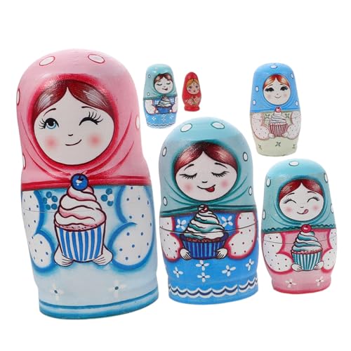 ORFOFE Russische Lagige Handbemalte Holz Nistpuppen für Familienspiel Kulturelle Bildung und Dekoration Leicht Tragbar Spielerisch Lernen ORFOFE Russische Lagige Handbemalte Holz Nistpuppen für Familienspiel Kulturelle Bildung und Dekoration Leicht Tragbar Spielerisch Lernen von ORFOFE