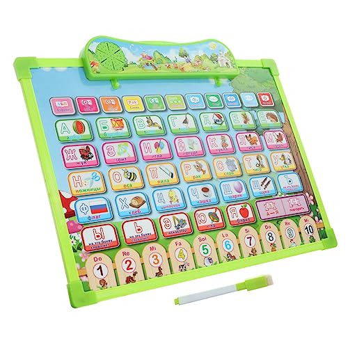 ORFOFE Russisches Alphabet Lernposter mit Sound für Kleinkinder Interaktives Lernspielzeug Wanddekoration ABC Lernspielzeug für Anfänger Gerahmtes Plakat für Kinderzimmer von ORFOFE