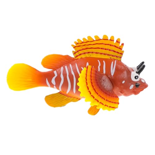 ORFOFE Simuliertes Fischmodell Löwenfisch Figur Kunststoff Tiermodell Pädagogisches Lernspielzeug Realistische Deko für Kinderzimmer Wohnzimmer von ORFOFE