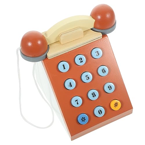 ORFOFE Simuliertes Vintage Holztelefon für Kleinkinder Frühpädagogisches Zahlen und Sicheres Holzmaterial Interaktives Eltern Junge Mädchen Spiel zur Kognitiven ORFOFE Simuliertes Vintage Holztelefon für Kleinkinder Frühpädagogisches Zahlen und Sicheres Holzmaterial Interaktives Eltern Junge Mädchen Spiel zur Kognitiven von ORFOFE