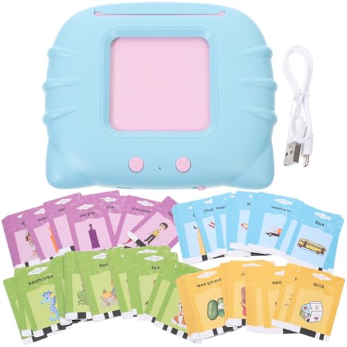 ORFOFE Sprechendes Lernspielzeug Flashcards mit Karten Blau Zweisprachig Deutsch Englisch Interaktives Vorschulspielzeug für Kleinkinder Ab Jahren Einfache Bedienung zur Frühkindlichen von ORFOFE