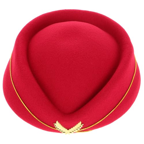 ORFOFE Stewardess Hut Damen Beret Mütze Dunkelrot Weiches Wollimitat Bühnenauftritt Party Kostüm Accessoire Sicherer Sitz Komfortabel Vielseitig ORFOFE Stewardess Hut Damen Beret Mütze Dunkelrot Weiches Wollimitat Bühnenauftritt Party Kostüm Accessoire Sicherer Sitz Komfortabel Vielseitig von ORFOFE