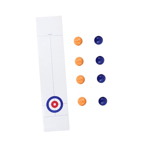 ORFOFE Tabletop Curling Spielset Tragbar Kompaktes Gesellschaftsspiel für Erwachsene Fördert Teamwork und Auge Hand koordination für Zuhause Party und Schule Weiß von ORFOFE