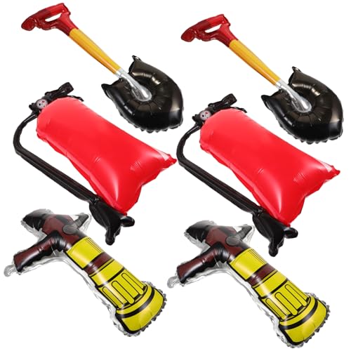 ORFOFE Teiliges Feuerwehr Party Deko mit Aufblasbaren Folienballons Feuerlöscher Schaufel und Hydrant Stabile Aluminiumfolie Einfache Handhabung als Fotorequisite für Feuerwehr von ORFOFE