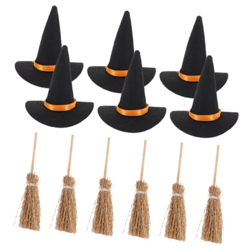 ORFOFE Teiliges Mini Hexenhut und Besen Dekorationsset für Halloween Kreative DIY Bastelaccessoires Kleine Zauberer Accessoires Vielseitig für Party Büro Schule und Innenbereich ORFOFE Teiliges Mini Hexenhut und Besen Dekorationsset für Halloween Kreative DIY Bastelaccessoires Kleine Zauberer Accessoires Vielseitig für Party Büro Schule und Innenbereich von ORFOFE
