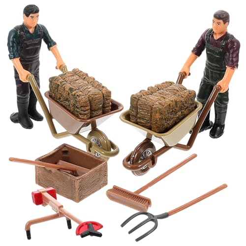 ORFOFE Teiliges Miniatur Bauernhof Werkzeug Realistische Farm Zubehör Figuren Detailgetreue Landwirt Modell Dekoration für Sandtisch Garten Szene und Wohnraum Pädagogisches von ORFOFE