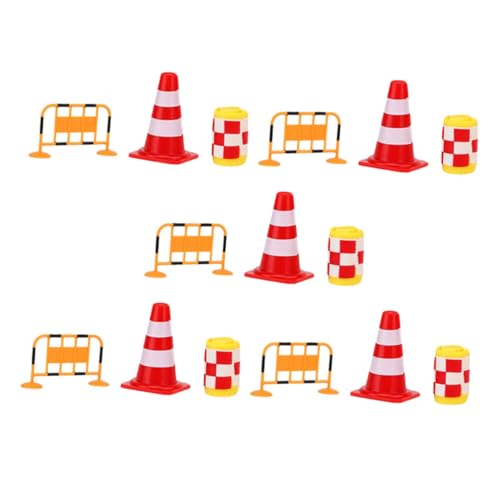 ORFOFE Teiliges Verkehrsschilder für Miniatur Straßenwarnschilder und Straßensperren Buntes Pädagogisches Lernspielzeug zur Verkehrsregel erkennung und Kognitiven von ORFOFE