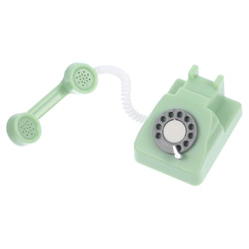 ORFOFE Telefonstatue Miniaturmöbel Miniatur Telefonspielzeug Vintage Telefonmodelle Maßstab Puppenhaus Retro Schreibtischtelefon Retro Telefon Telefon Wählscheiben Telefonstatue Winzige von ORFOFE