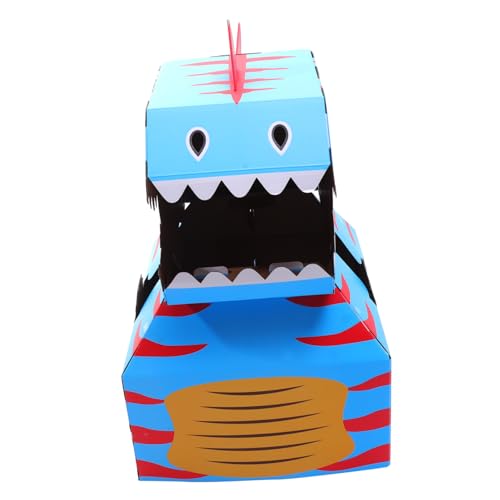 ORFOFE Tragbarer DIY Dinosaurier Karton für Wearable Pappmodell in Blau Kreatives Bastelset Kreativität und Hand Auge koordination Perfektes für Geburtstage und Feste von ORFOFE
