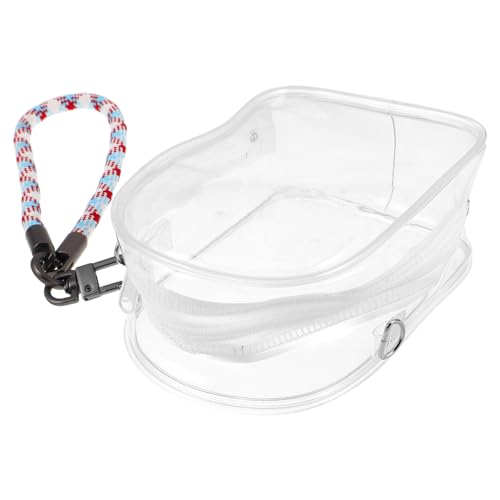 ORFOFE Transparente PVC mit Reißverschluss Leichte Organizer-Tasche für Puppen Schlüssel und Handy mit Dekorativem Gewebtem Trageband Vielseitige Display-hülle für Sammler von ORFOFE