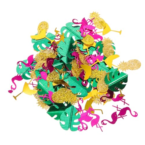 ORFOFE Tropisches Party konfetti mit Flamingo Ananas und Monstera Blättern Plastisches Buntes Tischdekor für Sommer Strand Geburtstag Festival und Luau Feierlichkeiten von ORFOFE